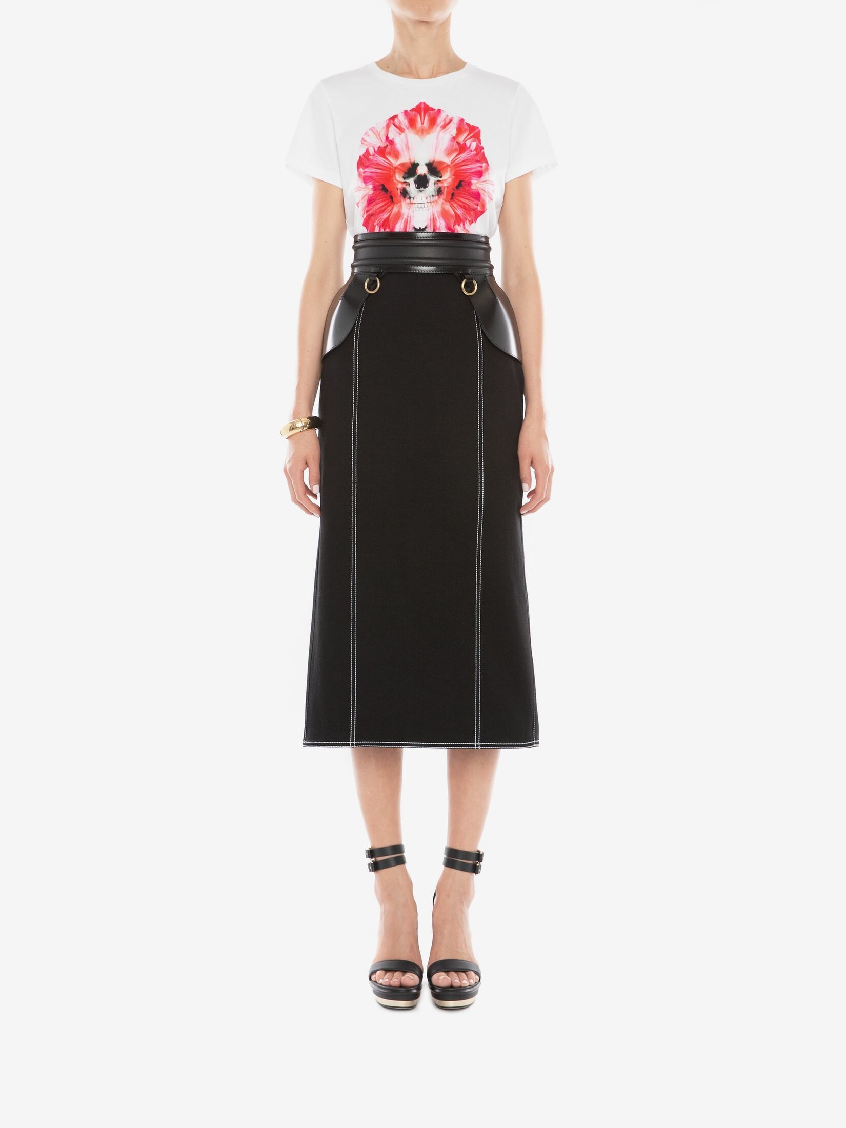 Alexander Mcqueen T-shirt With Round Neck And Short Sleeves In White