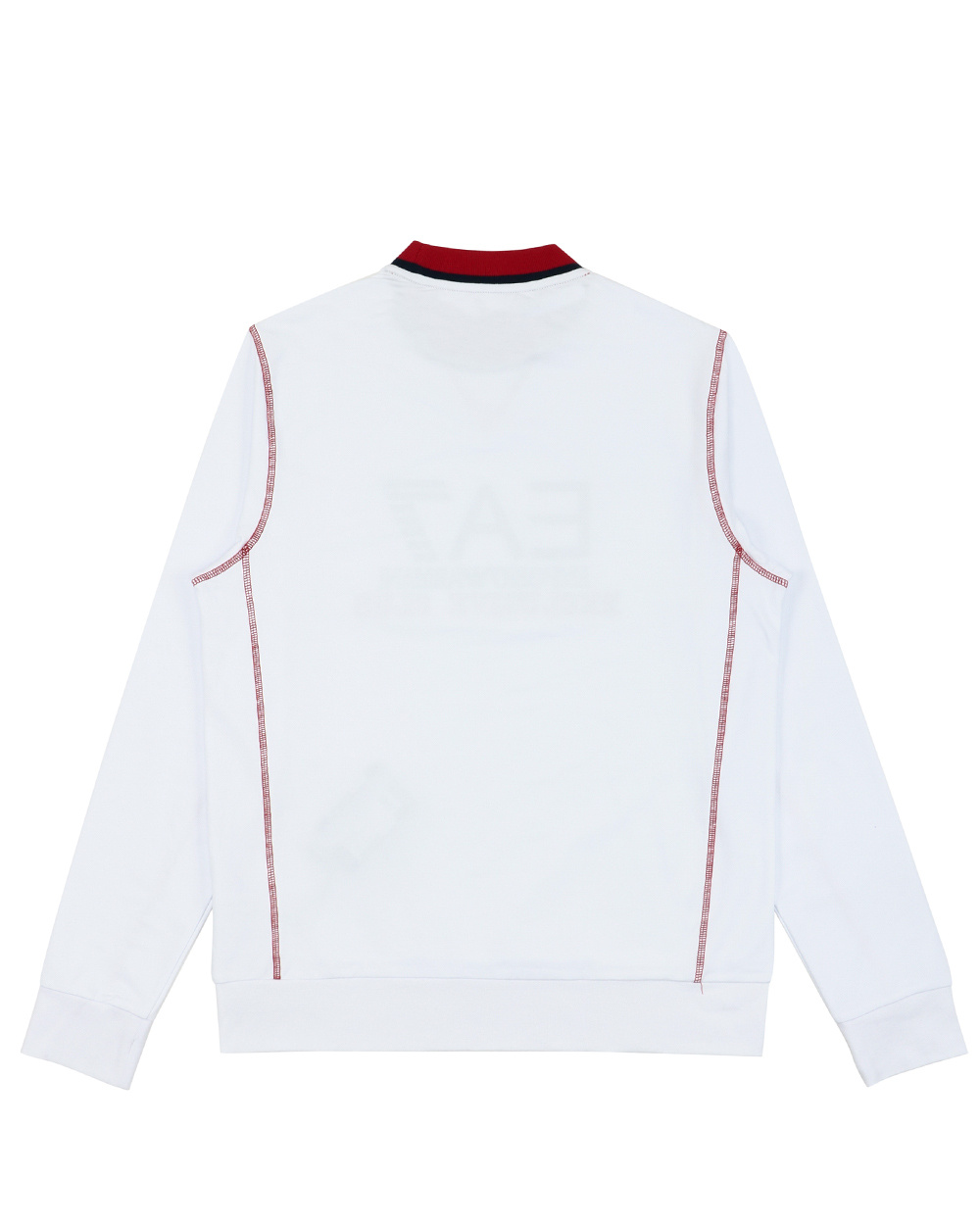 Ea7 Logo Round Neck Sweater In White
