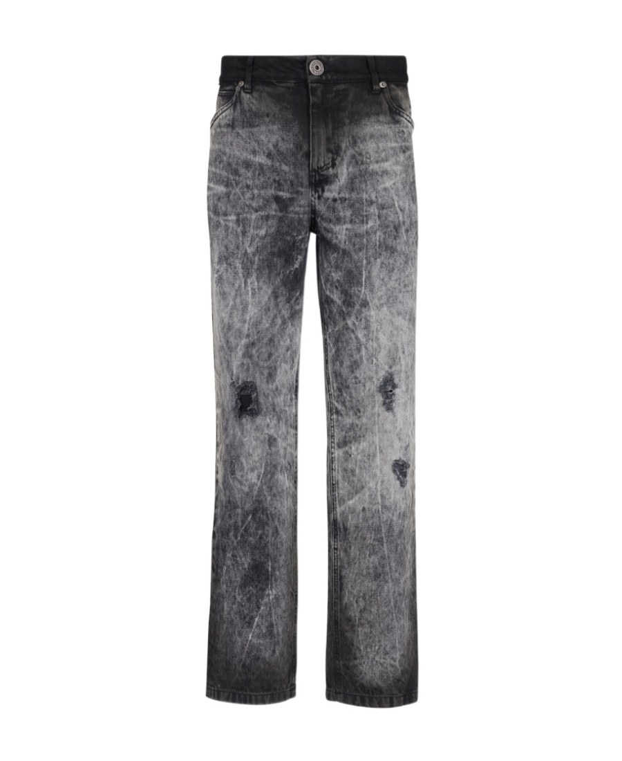 Balmain Mid-rise Straight-leg Jeans In Gray