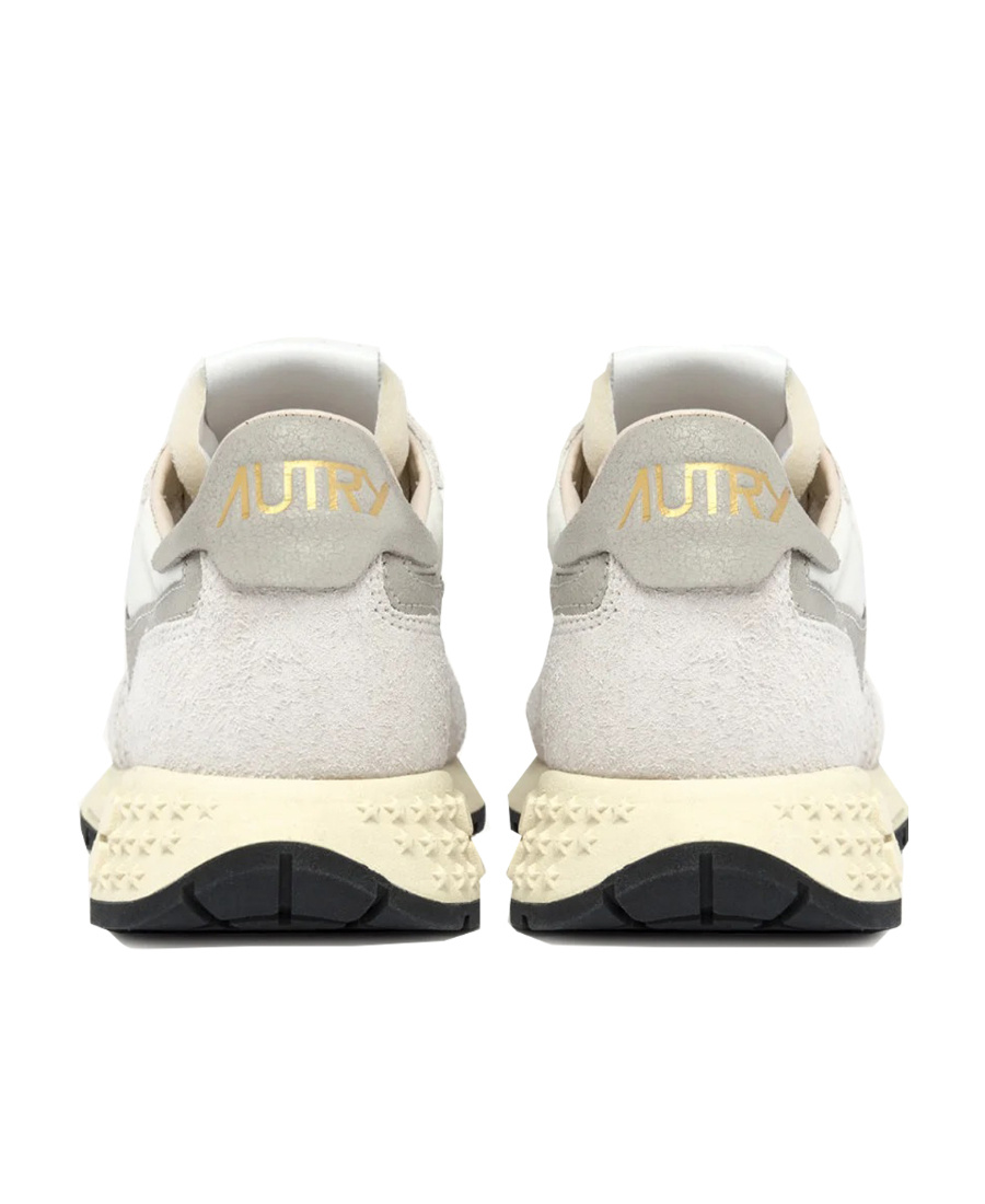 Autry Reelwind Low Sneakers In White Suede And Nylon In White