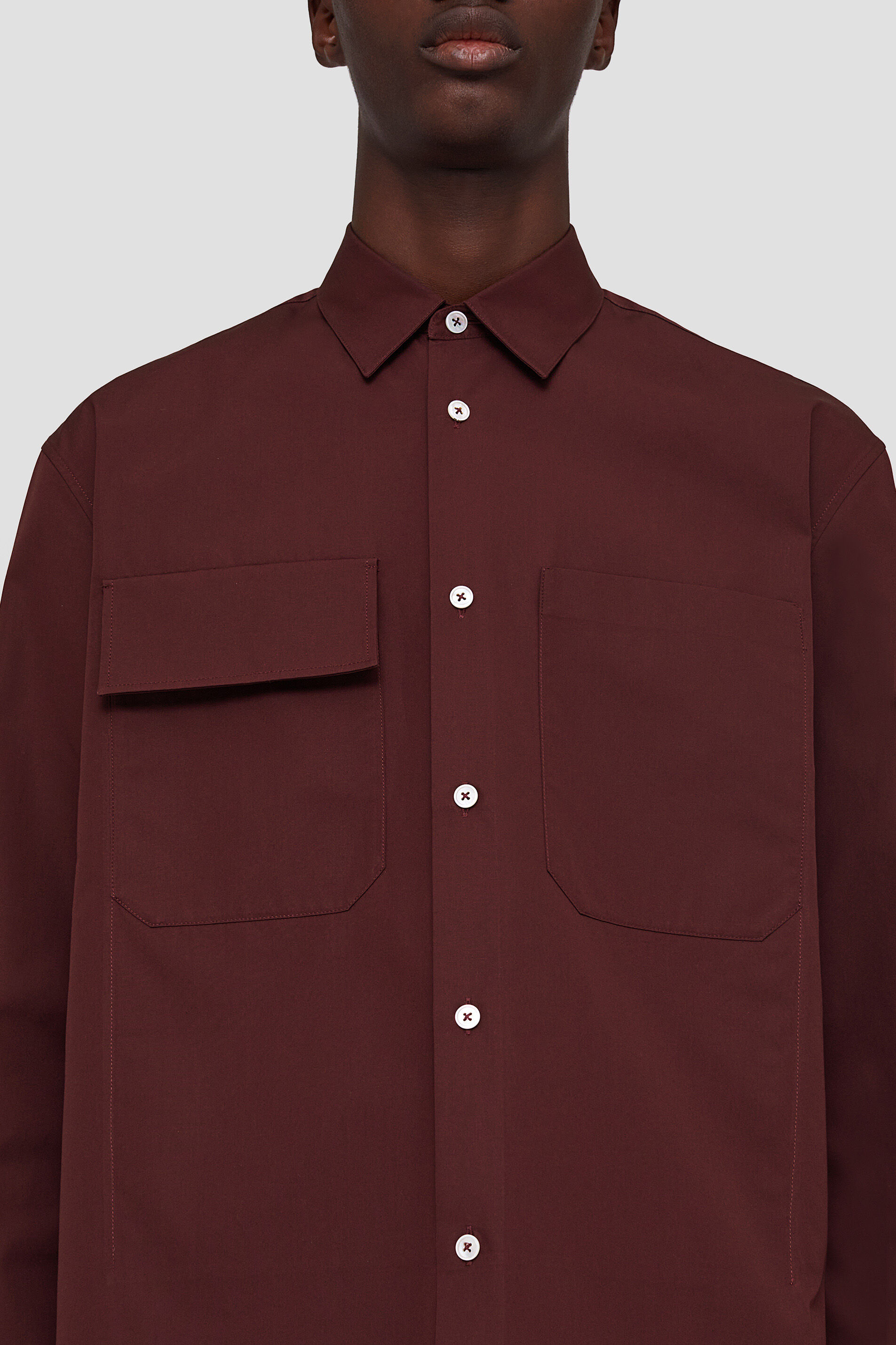 Jil Sander Longsleeve Button-up Shirt In Brown