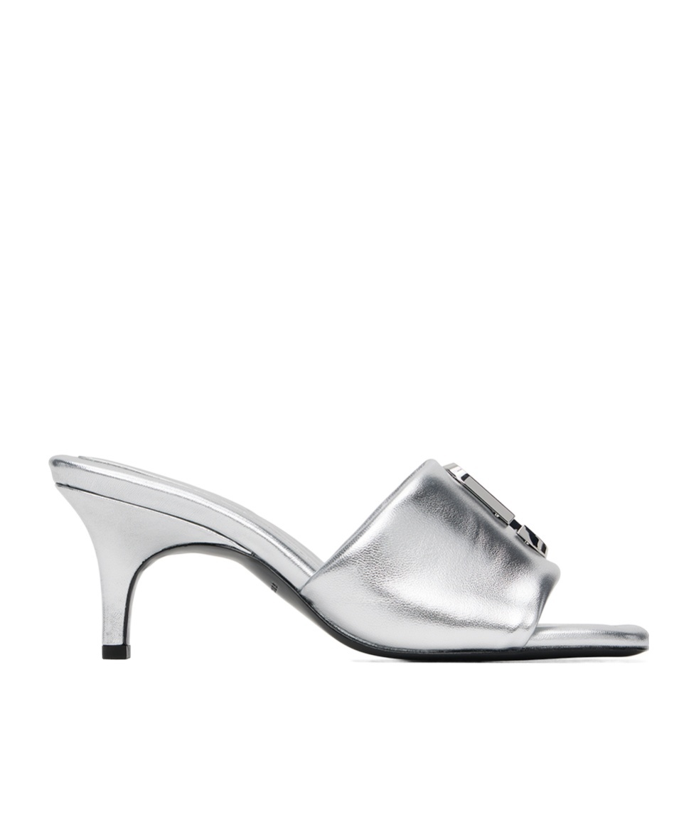 Marc Jacobs Metallic J Open-toed Heels Sandals In White
