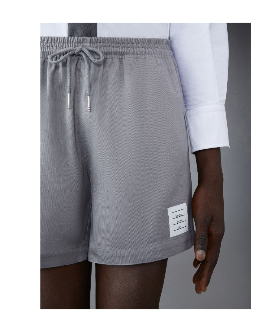 Thom Browne Gray Piping Shorts In Gray