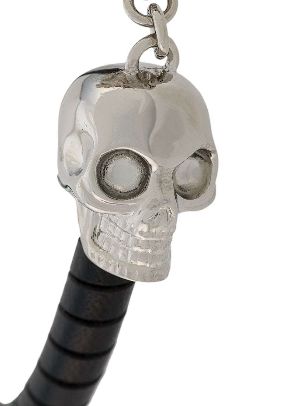 Alexander Mcqueen Woven Skull Bracelet In Black