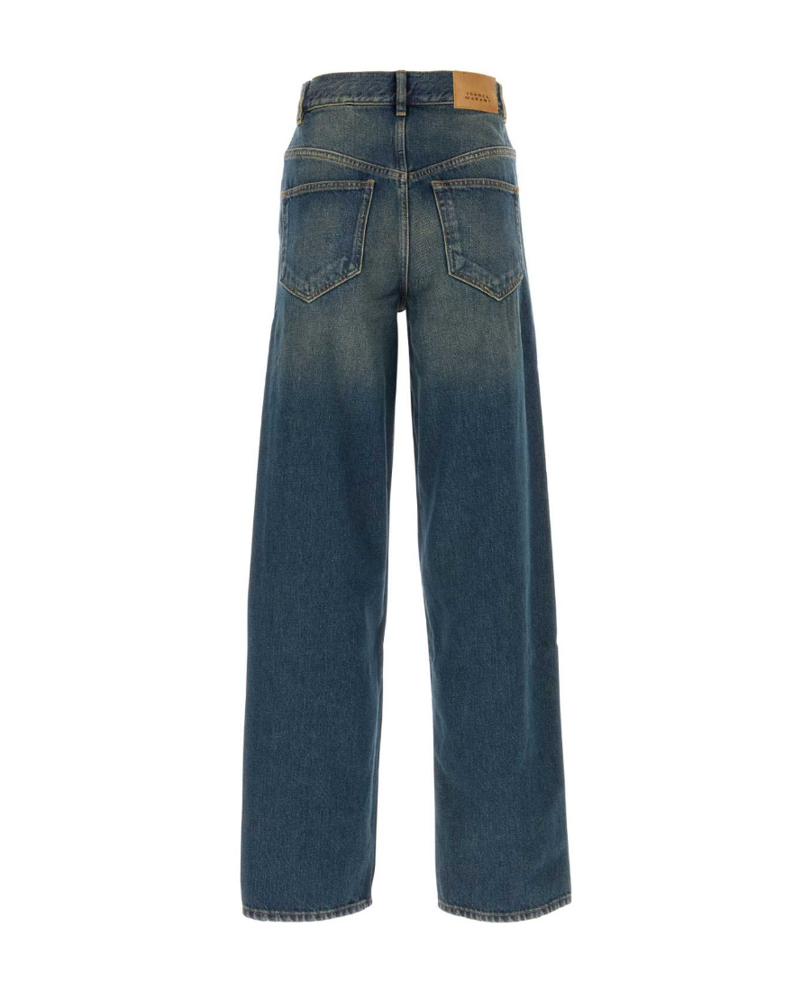 Isabel Marant Joanny Mid Rise Denim Wide Jeans In Blue