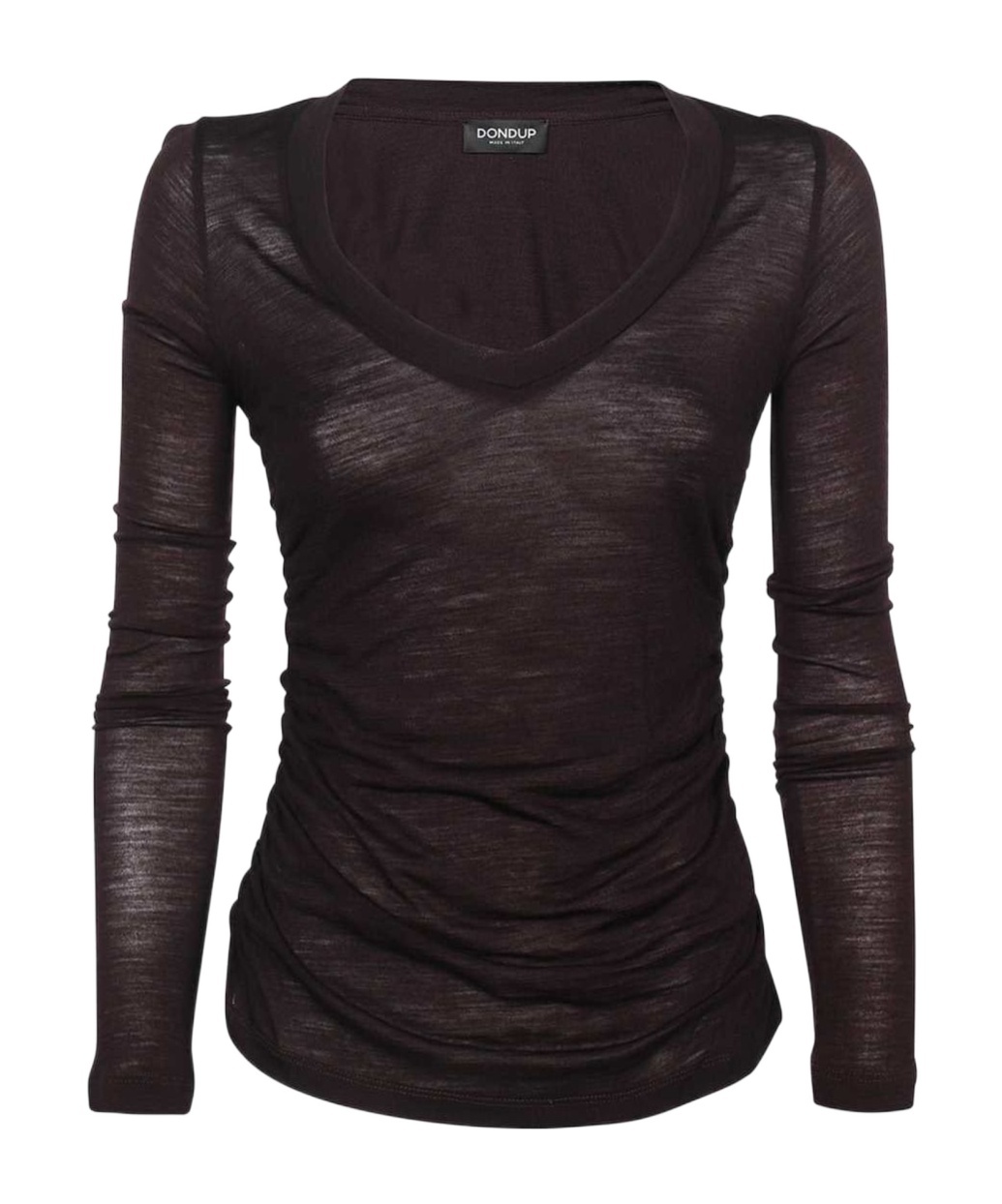 Dondup Long Sleeve Wool T-shirt In Black
