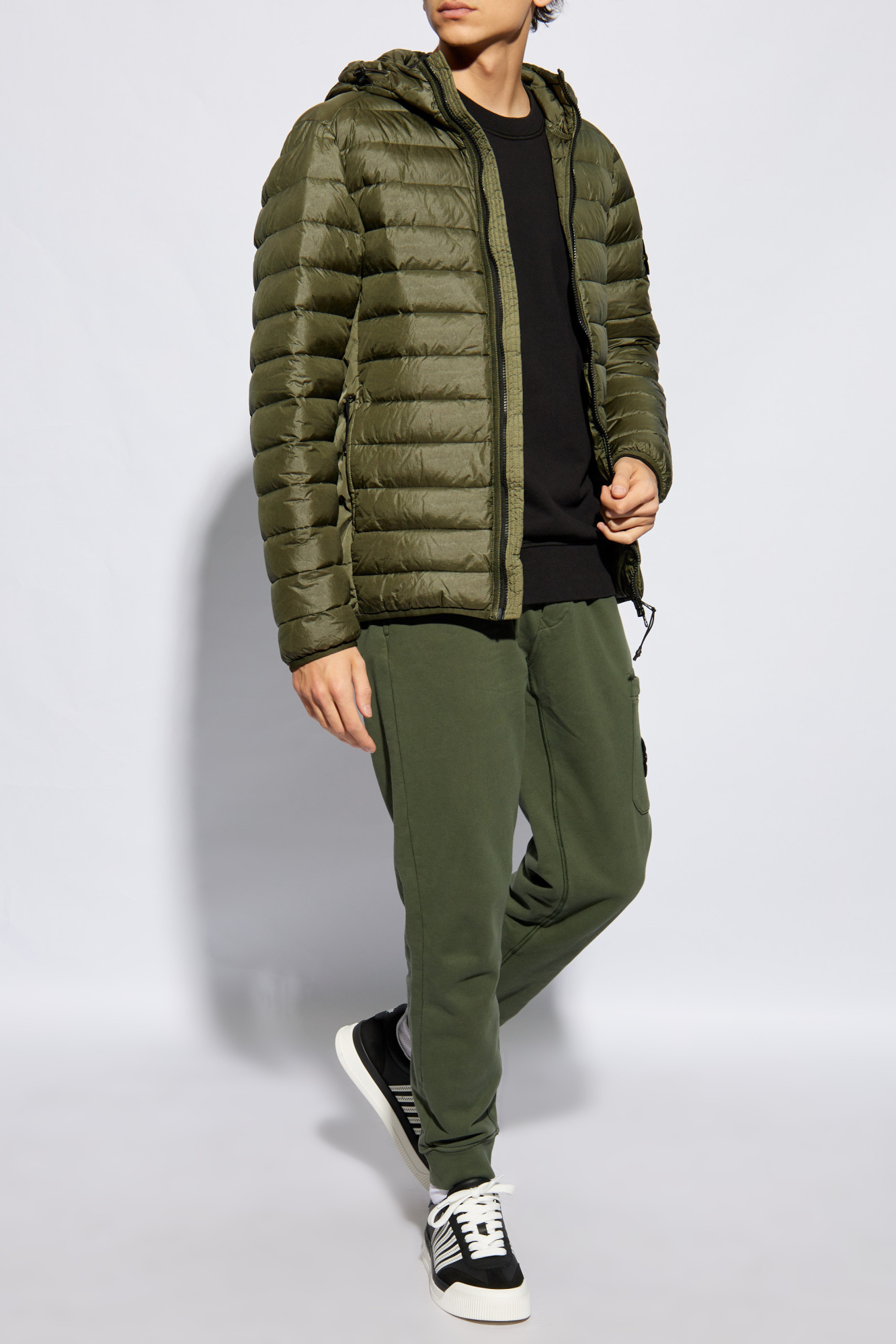 Stone Island Men's Compass Badge Puffer Jacket In Green