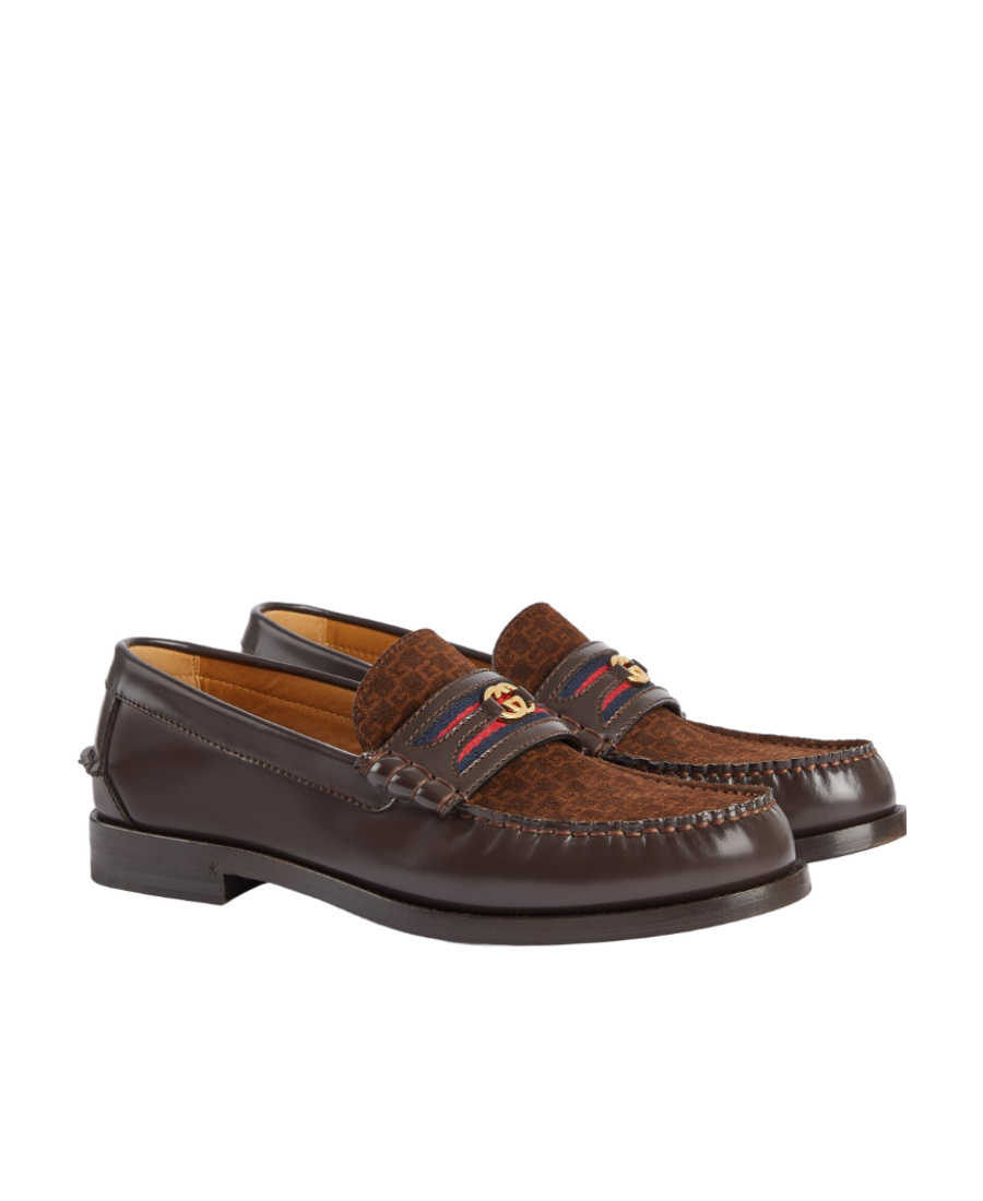 Gucci Interlocking G Loafers In Brown
