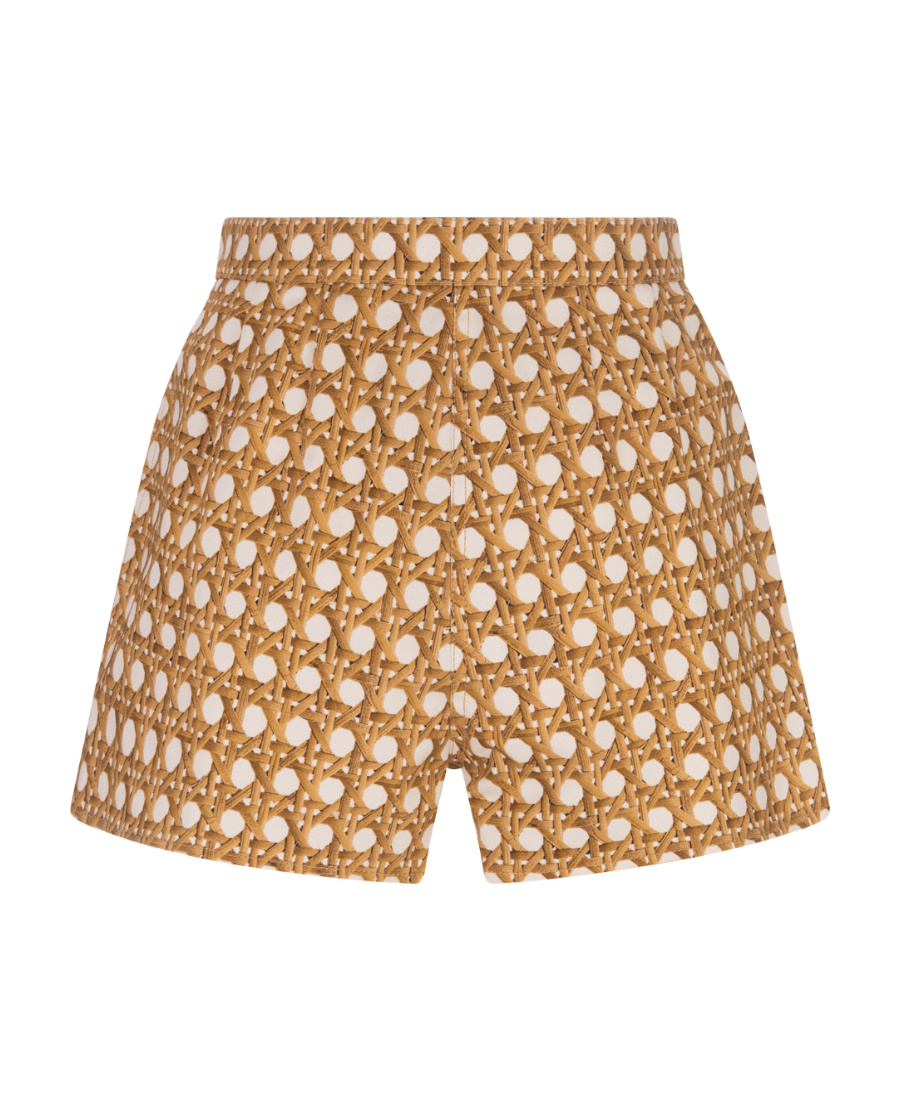 Giambattista Valli Vienna Straw Pleated Shorts In Nude
