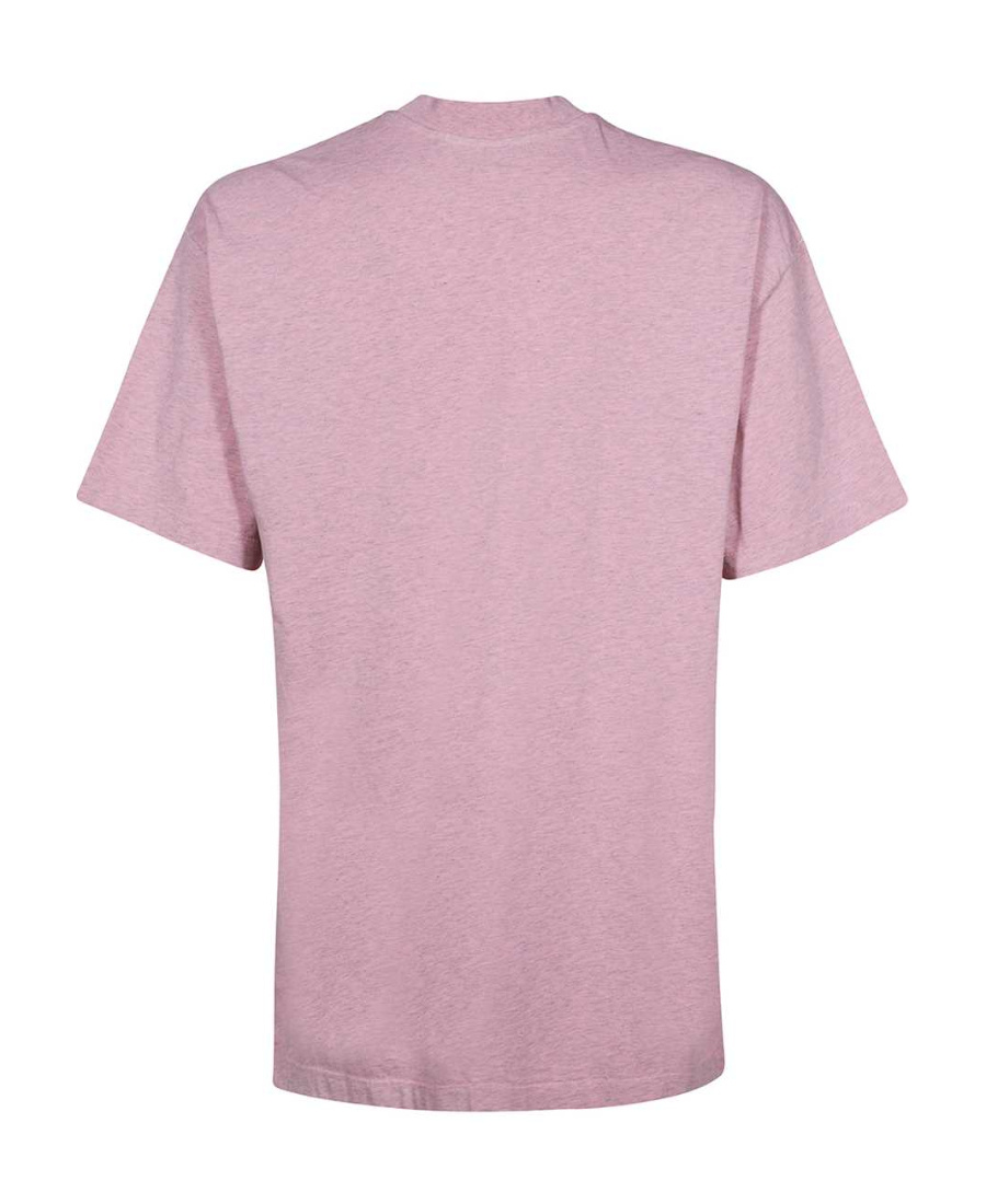 Msgm Logo Embroidered Crewneck T-shirt In Pink