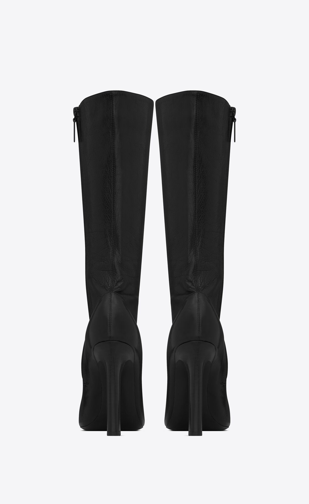 Saint Laurent Black Camden Square-toe Boots In Black