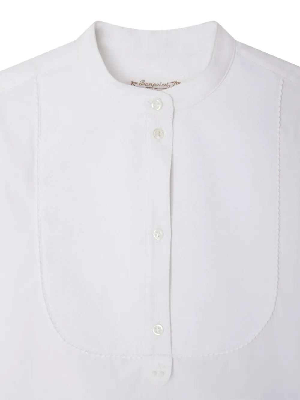 Bonpoint Ebora Blouse With Honeycomb Bib In White