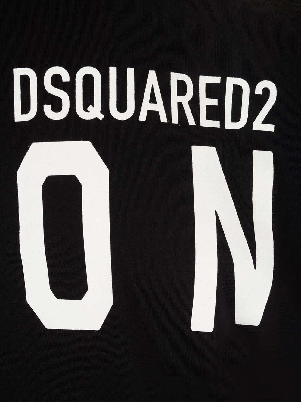 Dsquared2 Black Crewneck T-shirt With Maxi Logo Print On The Front In Cotton Man In Black
