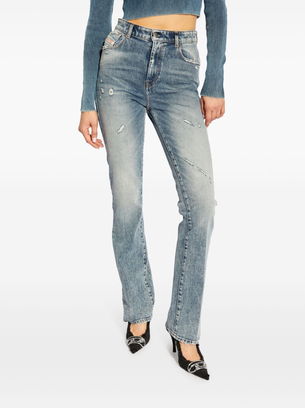 Diesel 2003 D-escription Bootcut Jeans In Gray