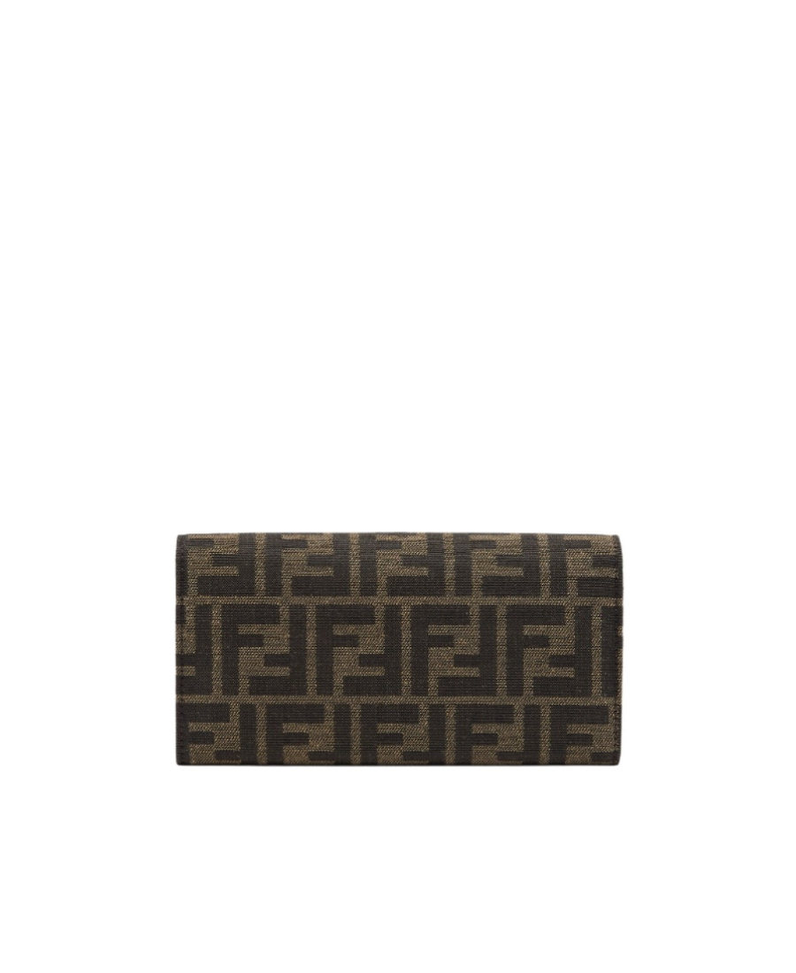 Fendi Ff-print Wallet In Brown