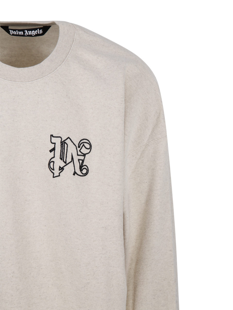 Palm Angels Monogram Crewneck Sweatshirt In White