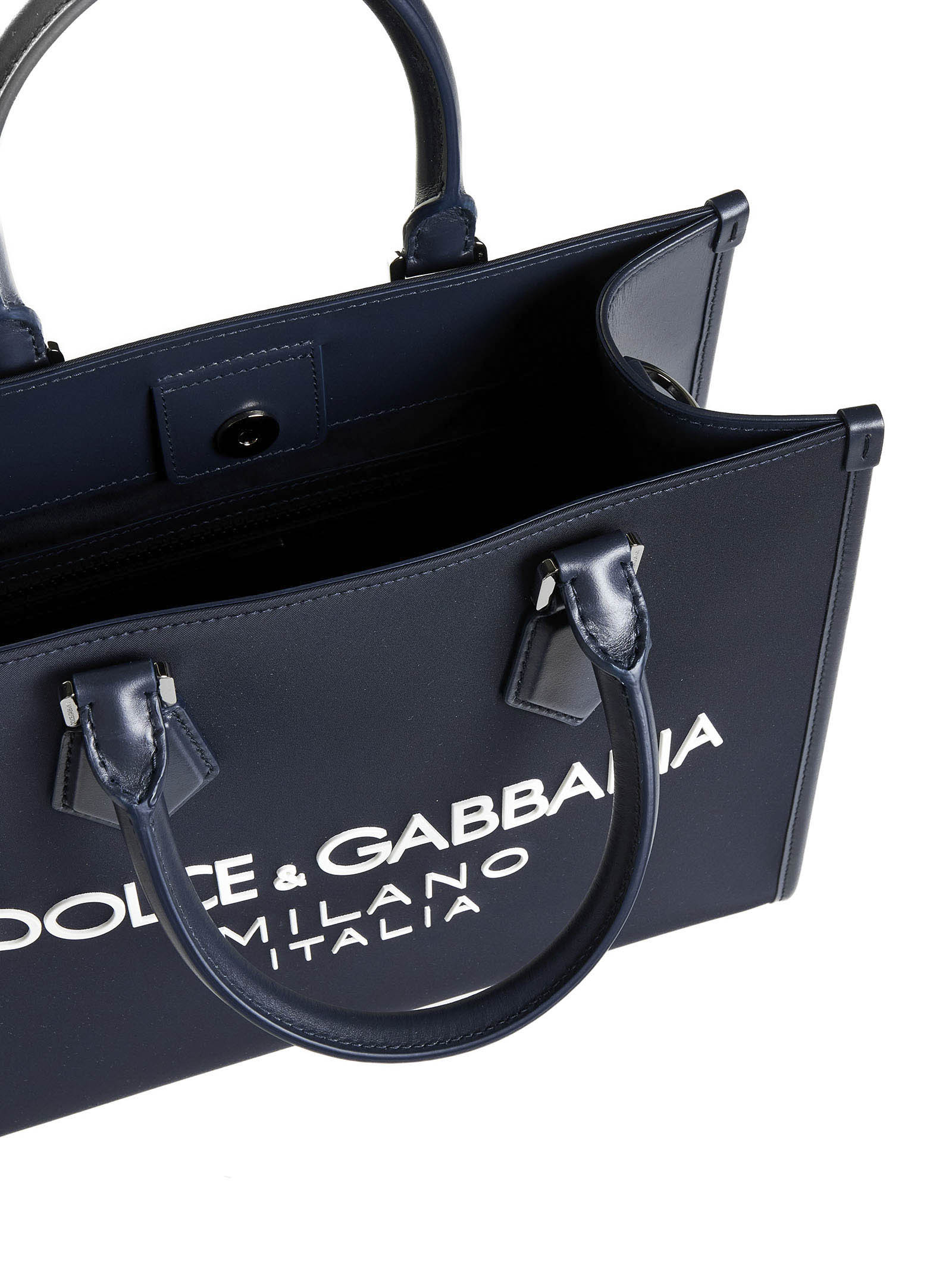 Dolce & Gabbana Logo-embossed Canvas Tote Bag In Black