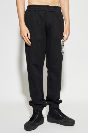 Versace Elastic Waist Track Pants In Black