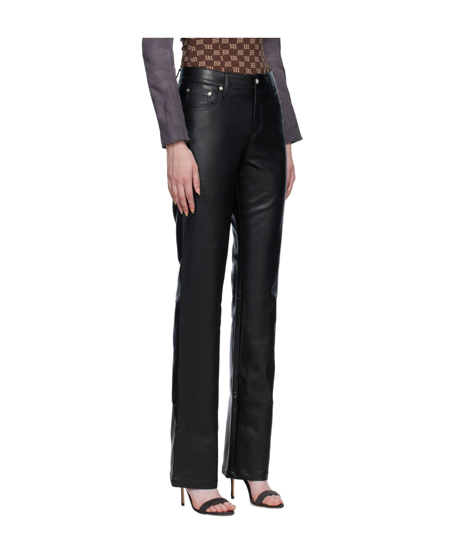 Misbhv Vegan Leather Straight Leg Pants In Black