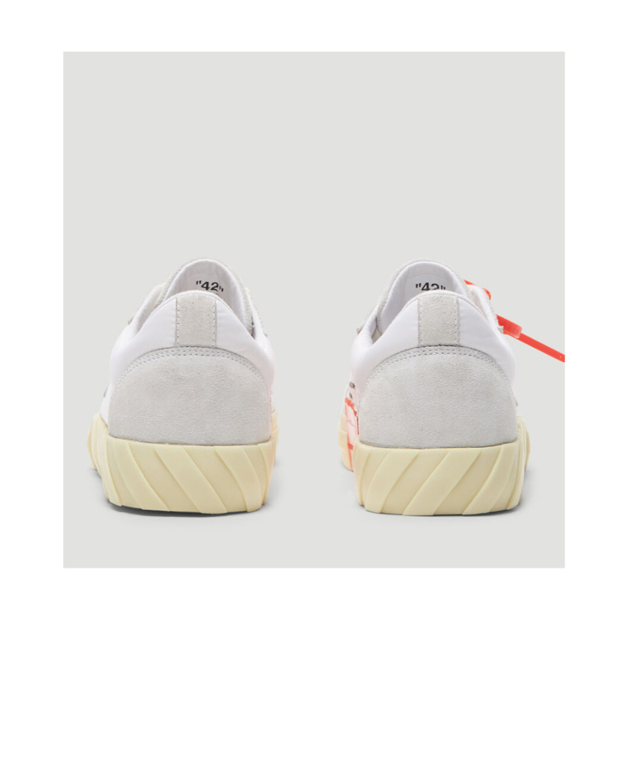 Off-white Low Vulcanized Sneaker With Zip Tie Detail In White