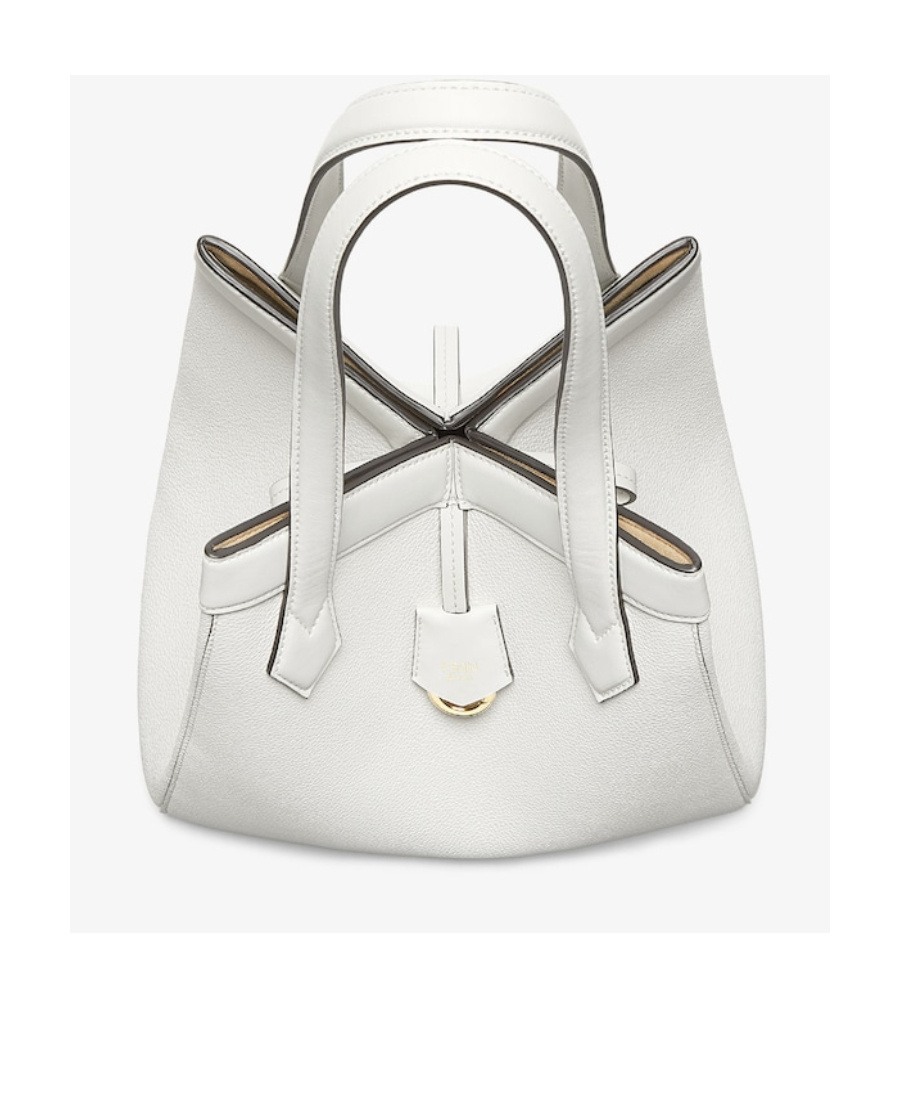 Fendi White Leather Bag That Can Be Transformed In White