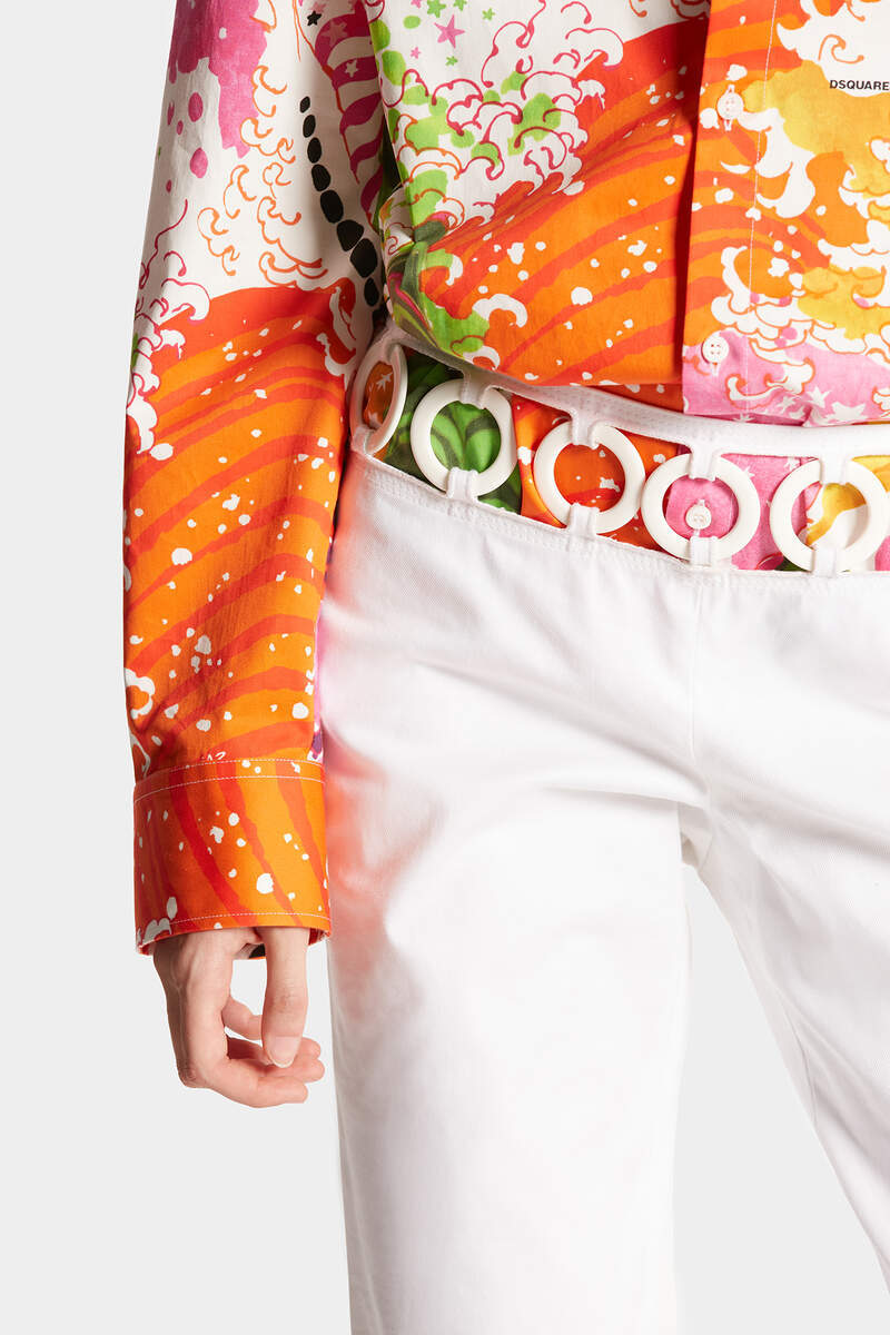 Dsquared2 Sharpei Ring-embellished Trousers In White