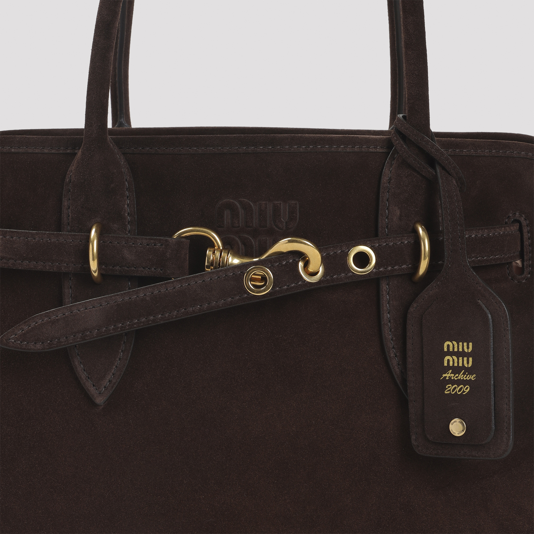 Miu Miu Aventure Suede Bag In Black