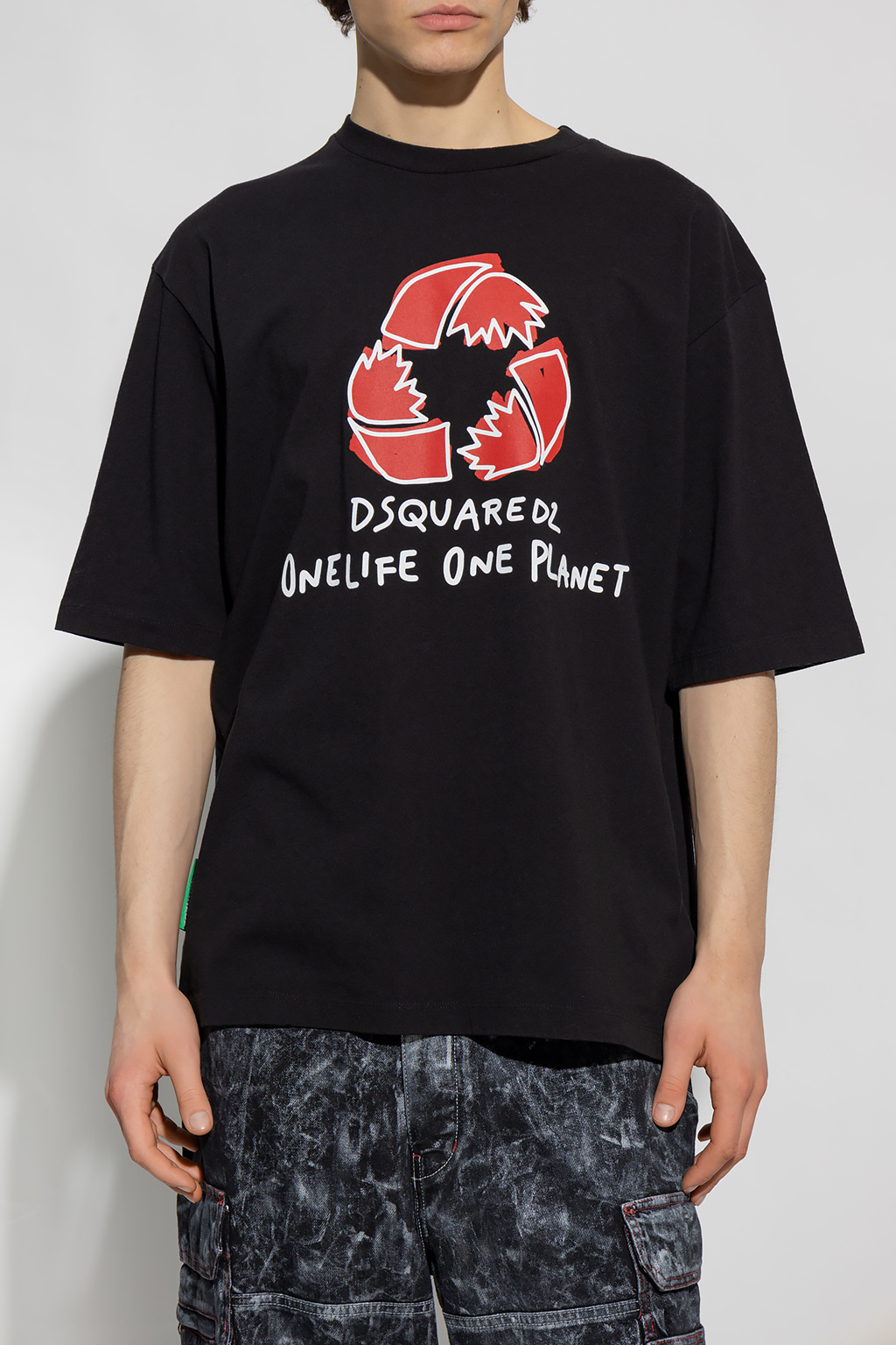Dsquared2 Dsquared Men Black Cotton One Life T-shirt In Black