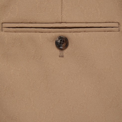 Gucci Cotton Gabardine Tailored Pants In Brown