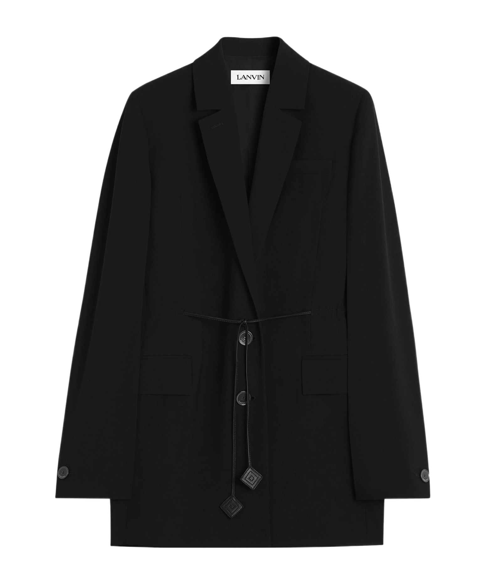 Lanvin Tie Fastened Tailored Blazer In Black