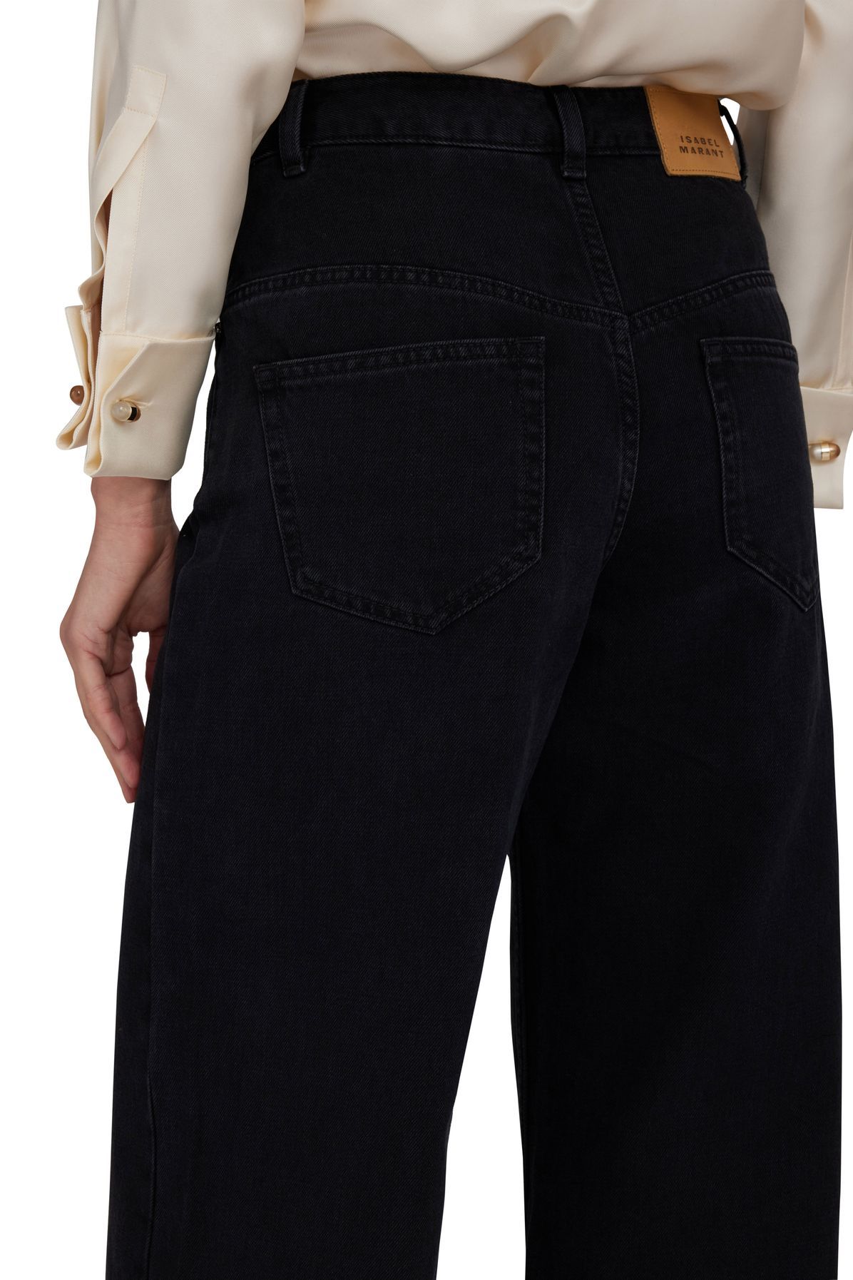 Shop Isabel Marant Horn Denim Trousers In Black
