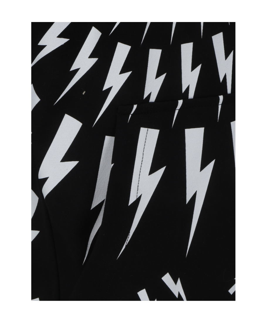 Neil Barrett Thunderbolt-print Cotton Sweatshirt In Black