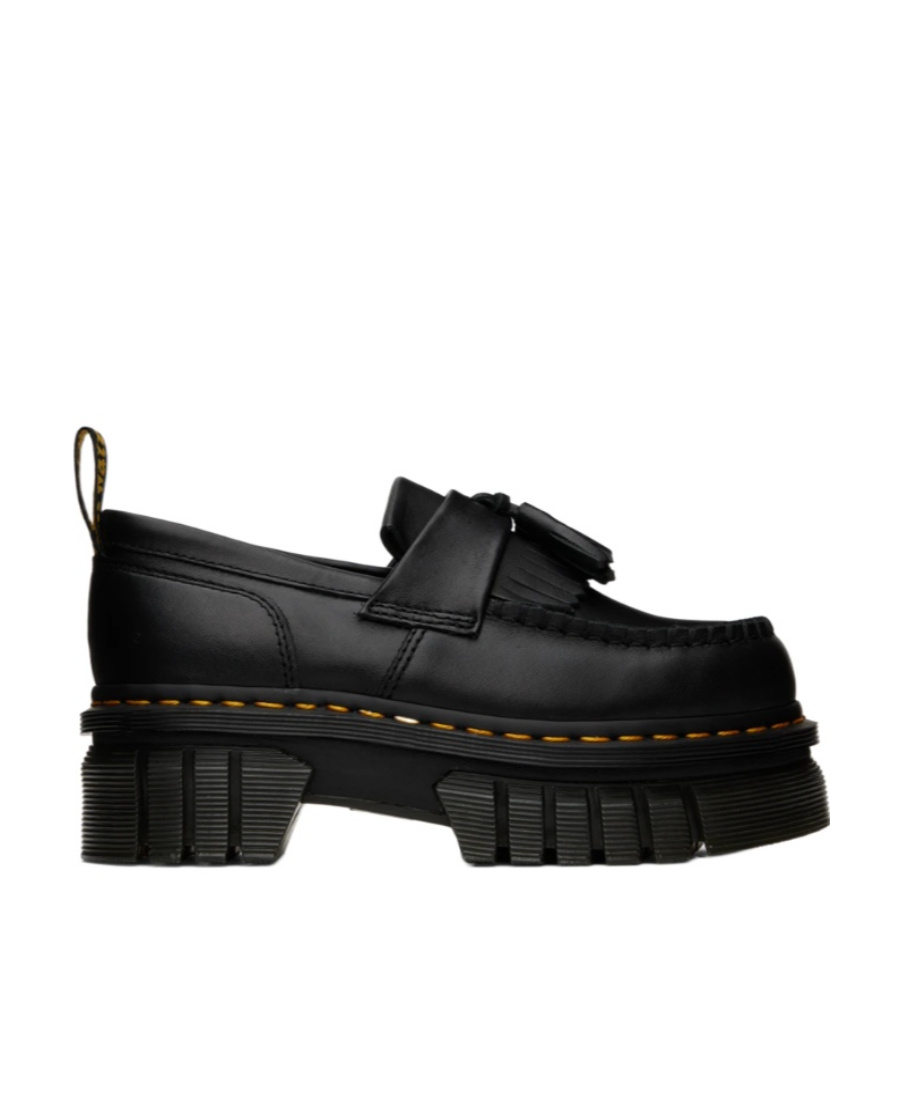 Dr. Martens' Black Audrick Platform Loafers In Black