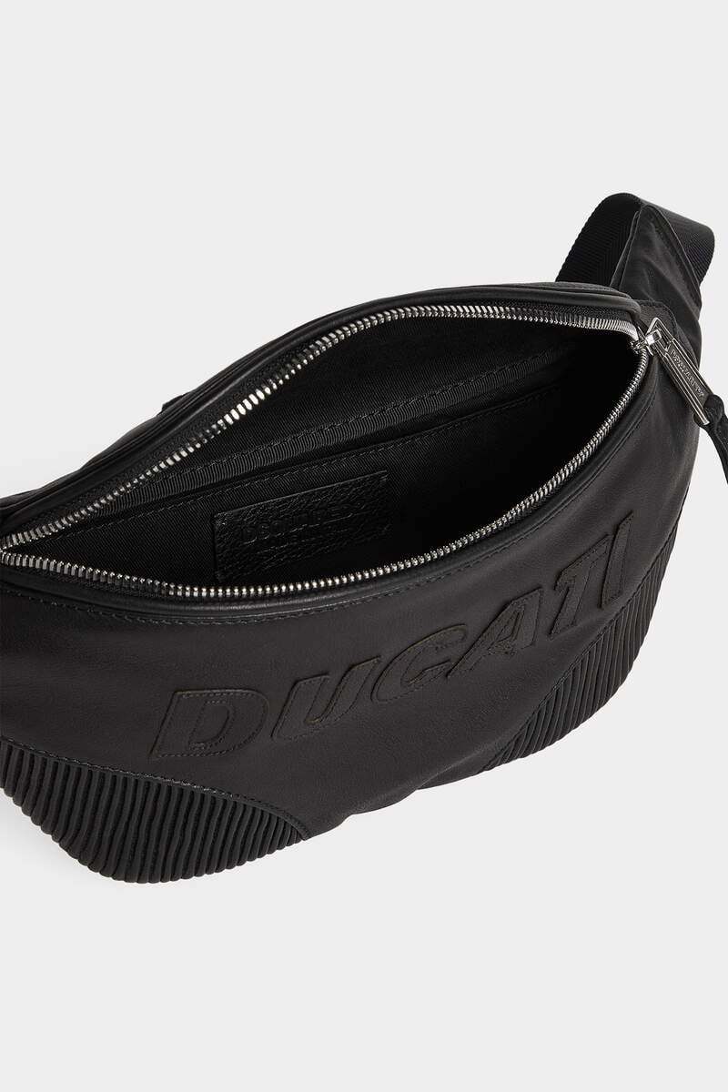 Dsquared2 X Ducati Embossed Zip Belt Bag In Black
