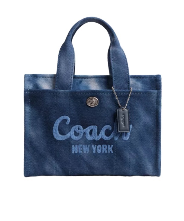 Coach Womens Midnight Navy Cargo Tie-dye Cotton Tote Bag In Blue