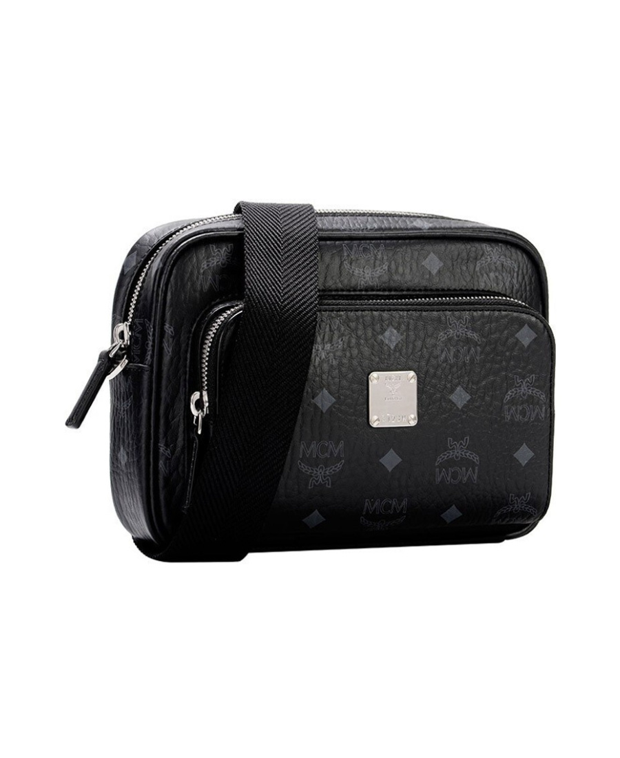 Mcm Klassik Logo-print Crossbody Bag In Black