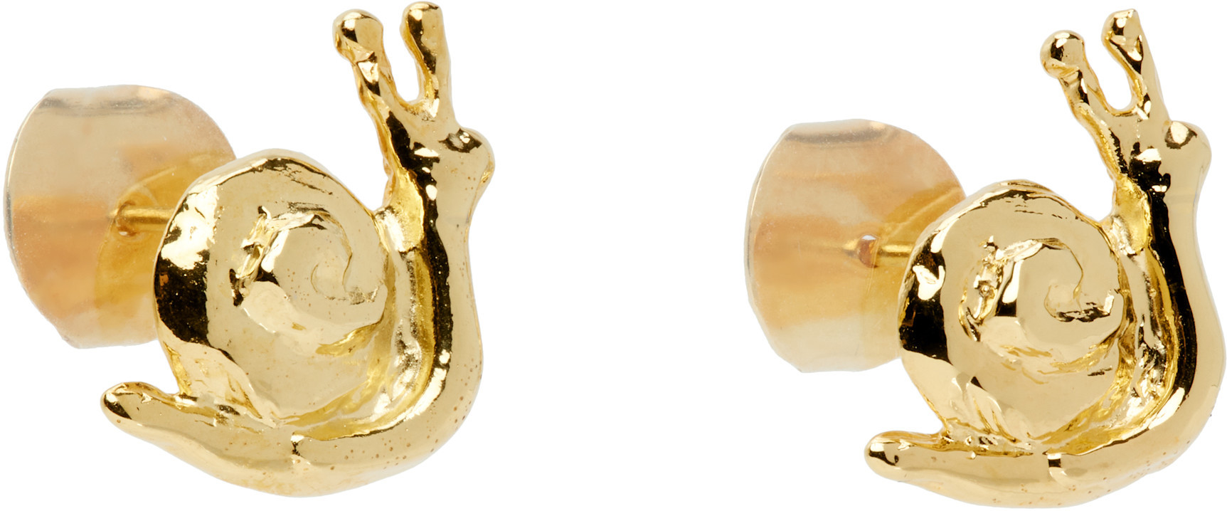 Chopova Lowena Snail Stud Earrings In Yellow