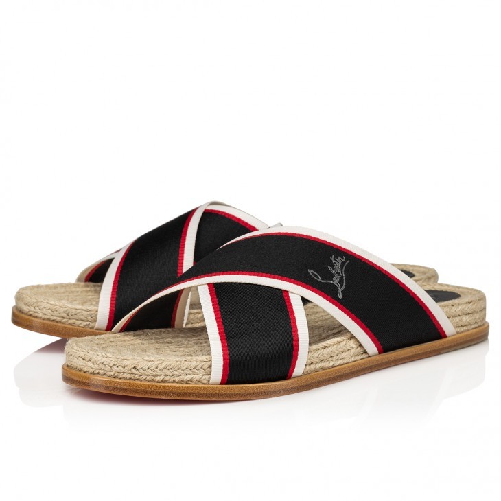 Christian Louboutin Hot Cross Slides In Black