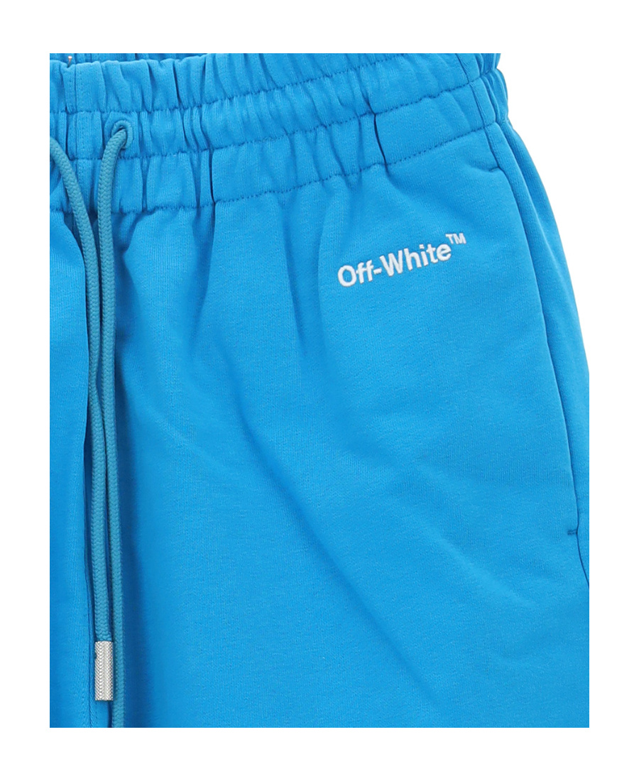 Off-white Logo-embroidered Cotton Track Pants In Blue