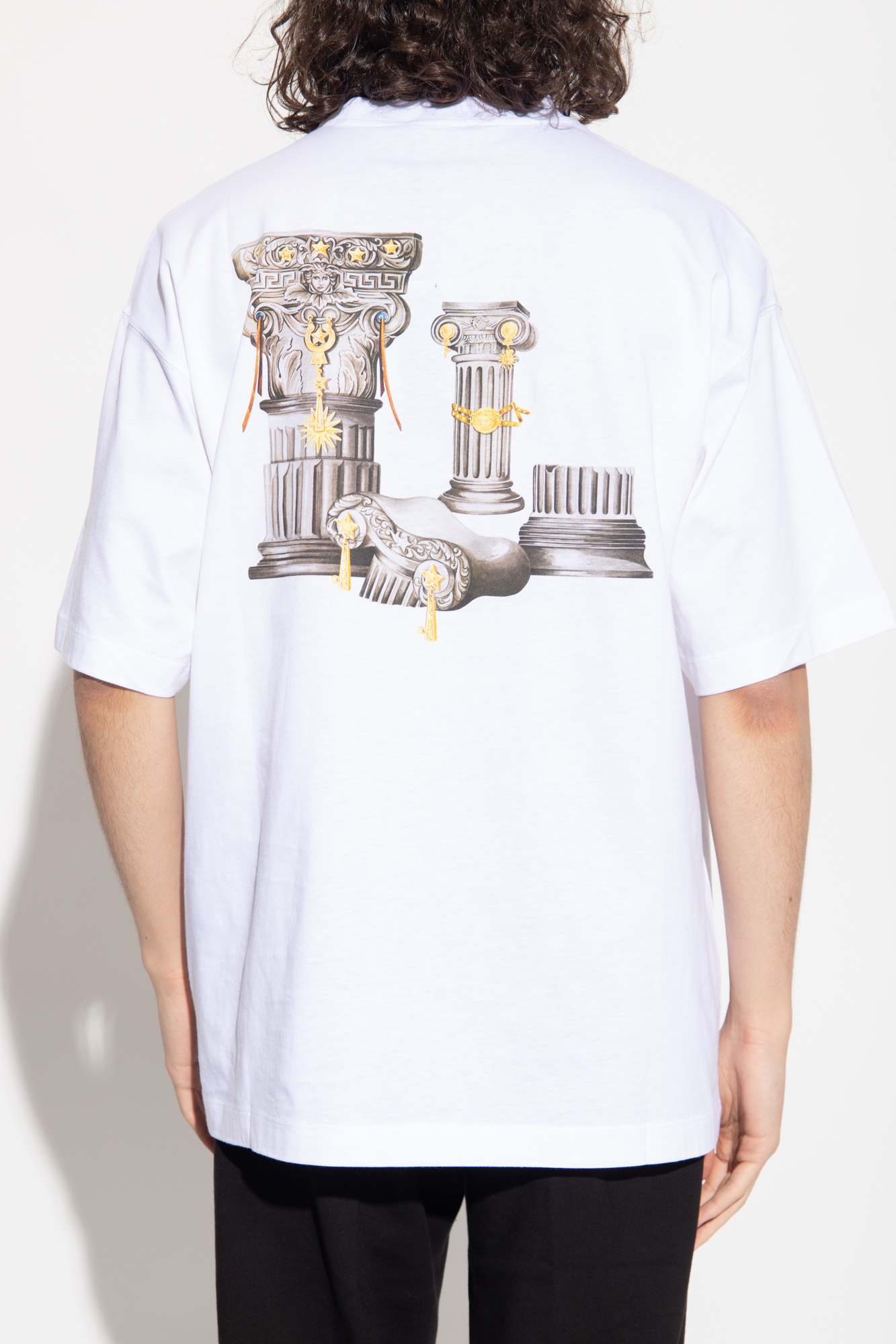 Versace T-shirt With Round Neck And Short Sleeves In White
