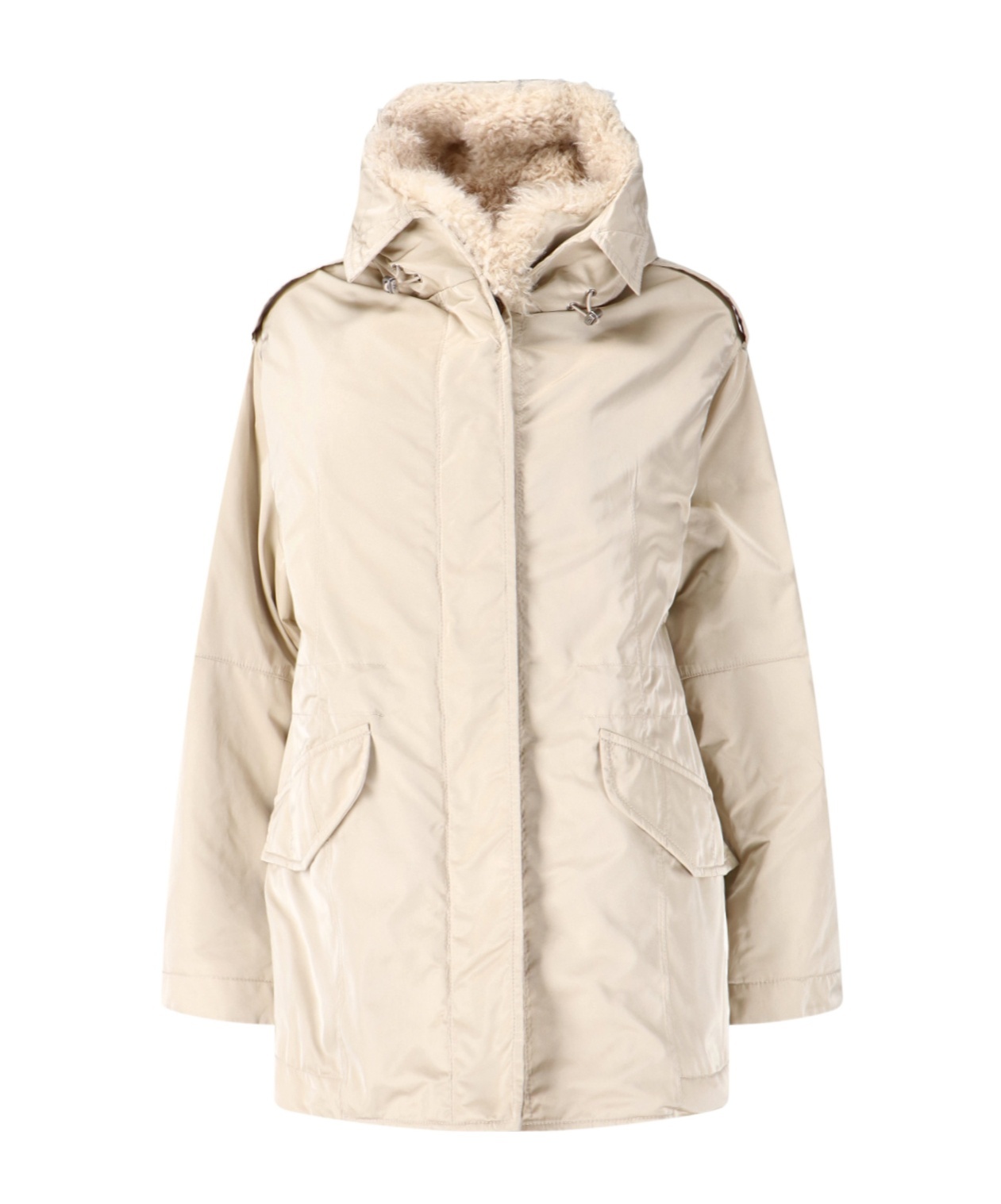 Ermanno Scervino Casual Jacket With Hood And Pockets In Neutral