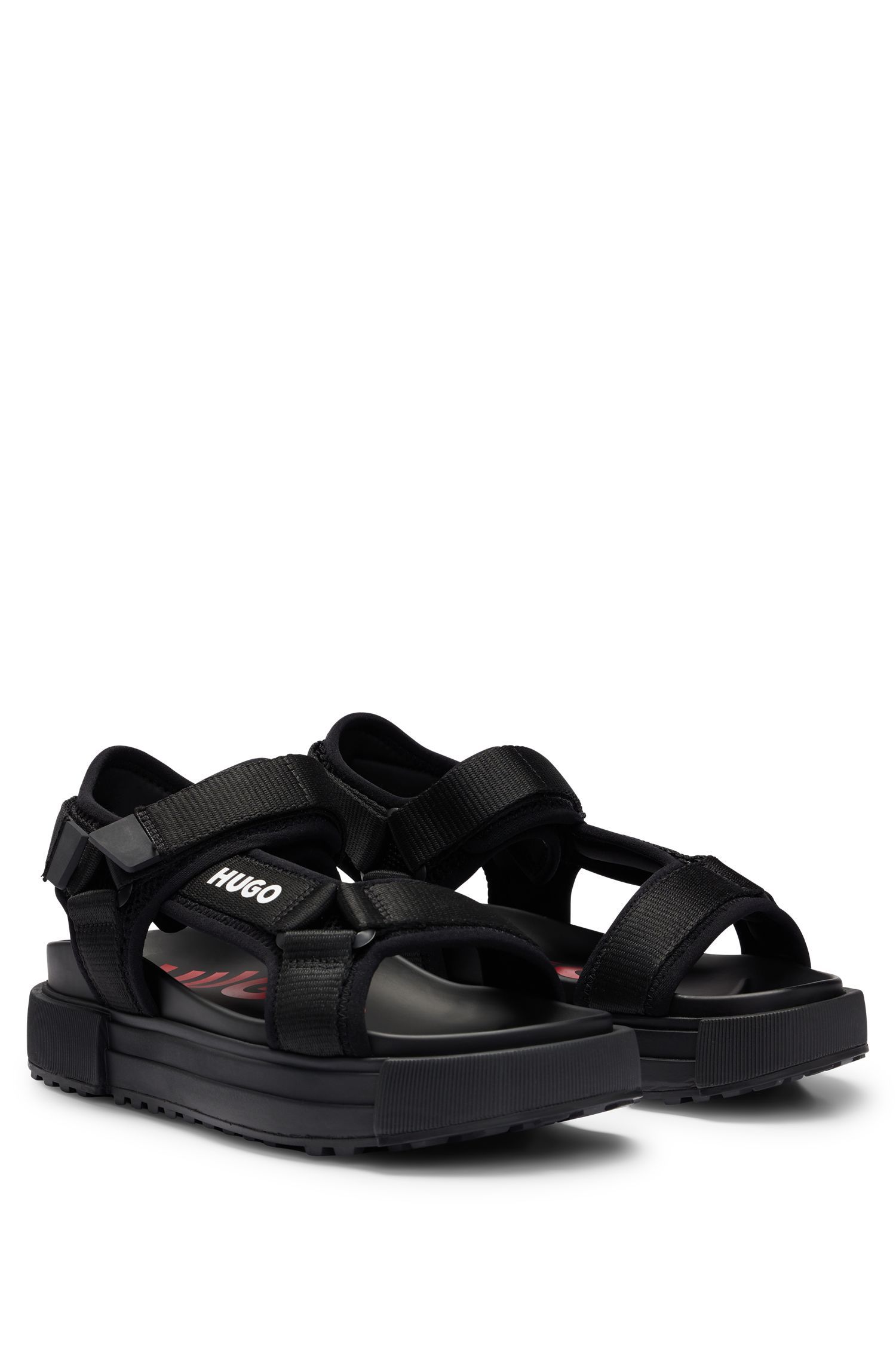 Hugo Boss Logo Sandals In Black
