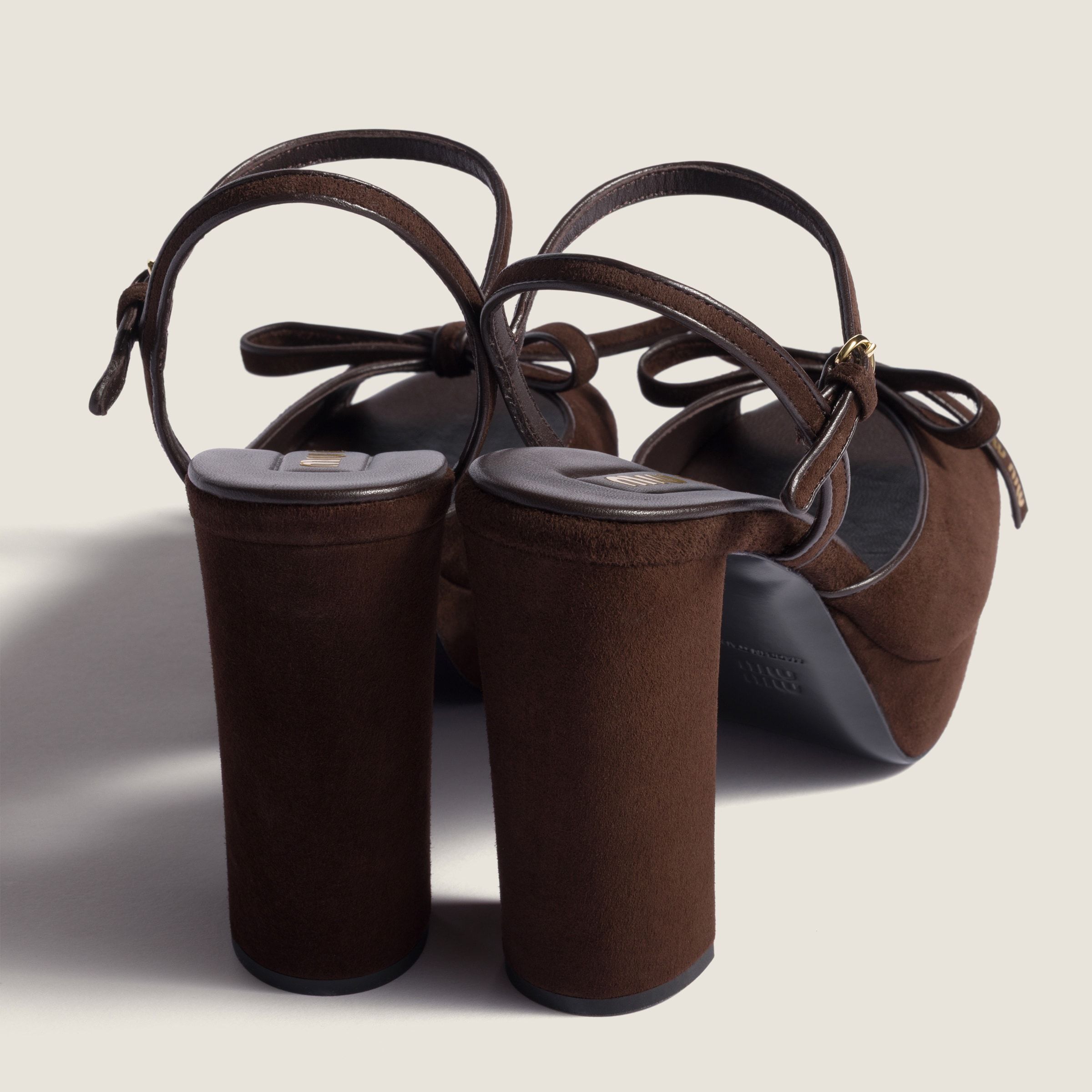 Miu Miu Bow-detail Block-heel Sandals In Burgundy