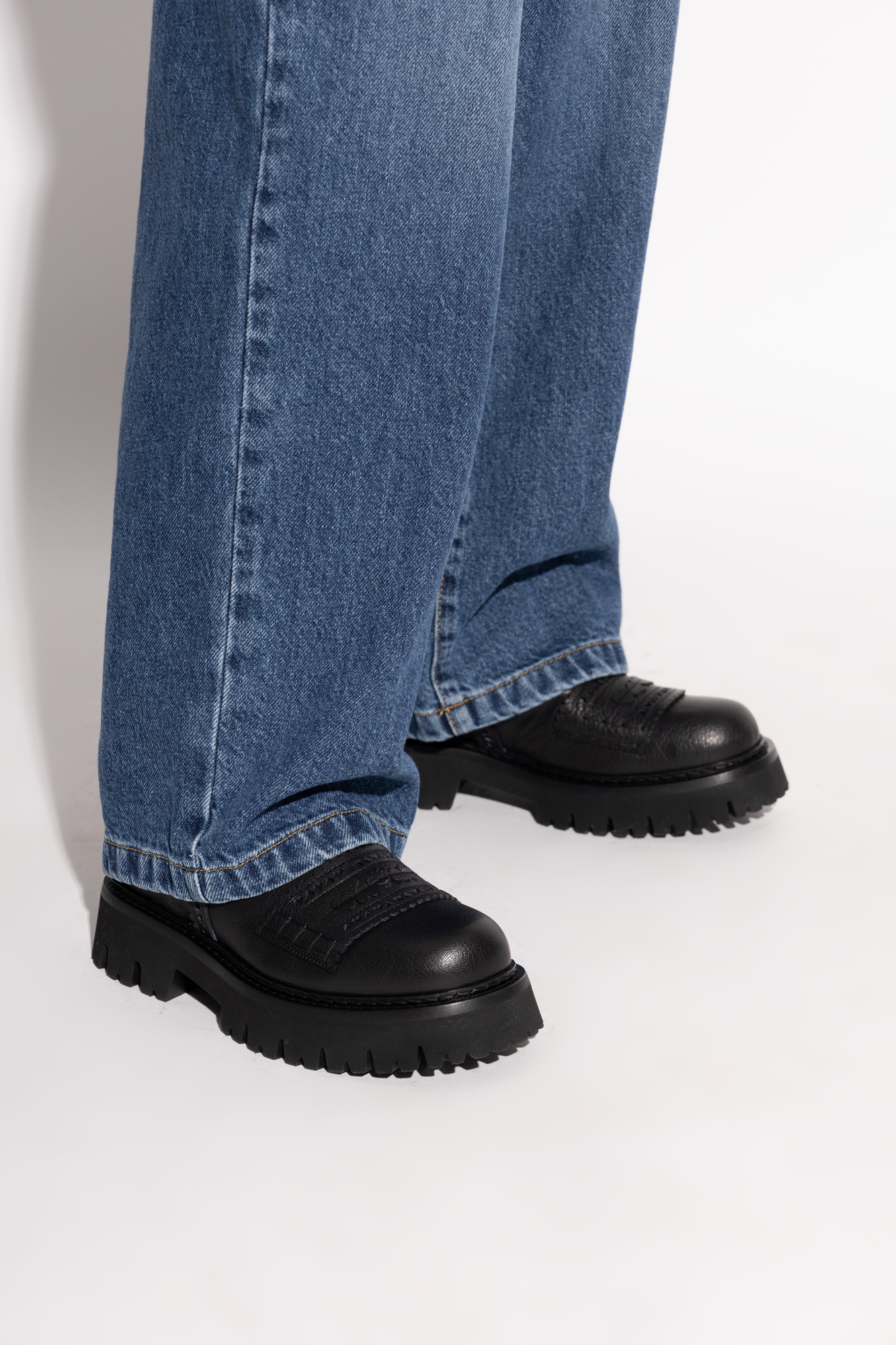 Moschino Heart-motif Boots In Black