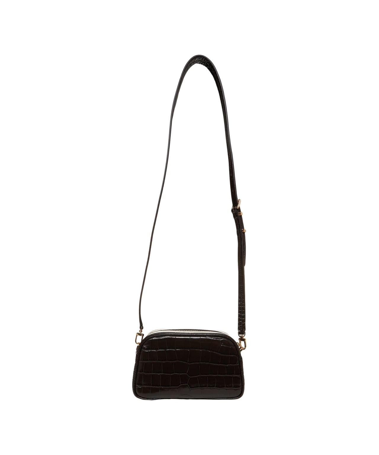 Michael Kors Jet Set Crocodile-effect Zip-top Shoulder Bag In Brown