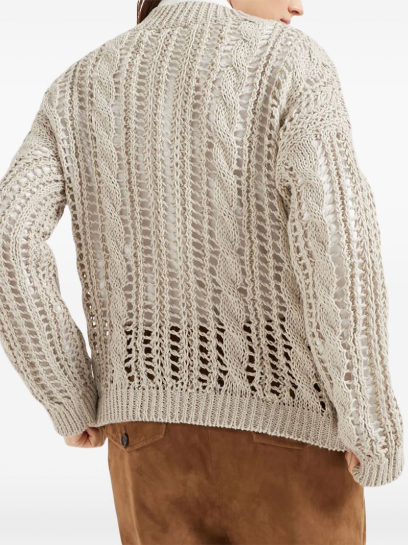 Brunello Cucinelli Long-sleeved Sweater In Nude