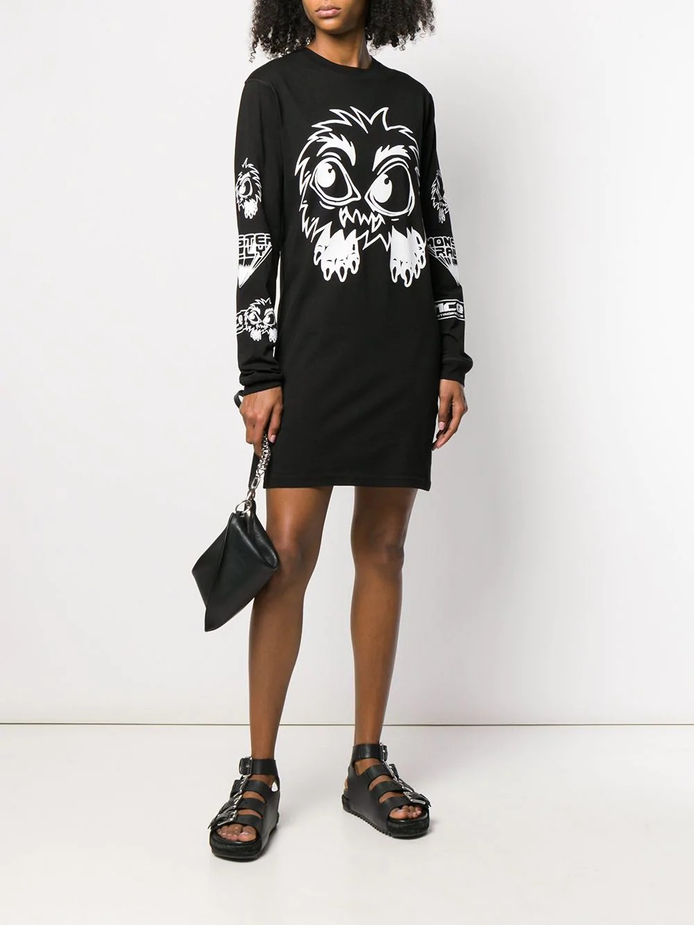 Mcq By Alexander Mcqueen Monster Pattern Printed Dress In Black