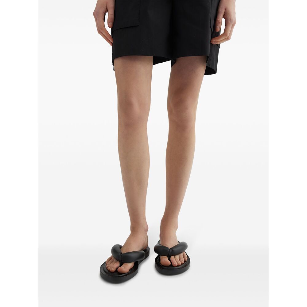 Jil Sander Leather Slides In Black
