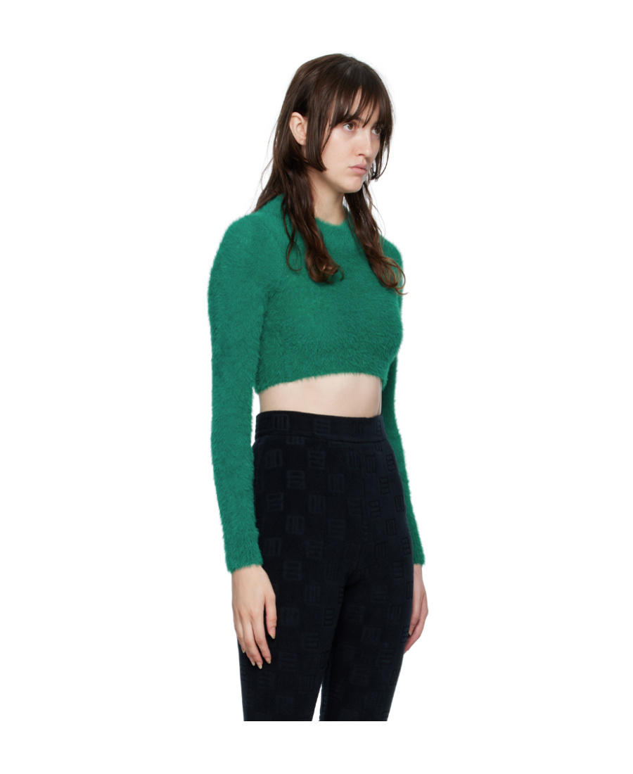 Ambush Green Fuzzy Turtleneck In Black