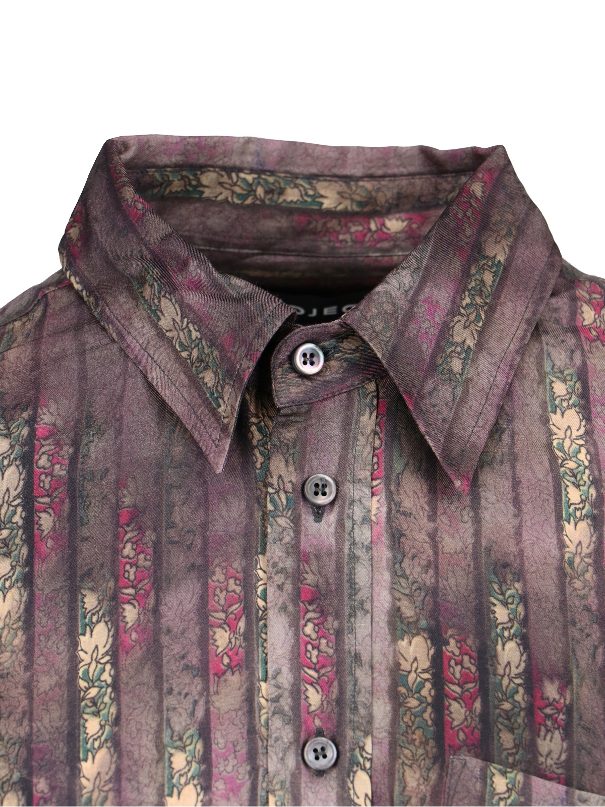 Y/project Floral Stripe Button-up Shirt In Pink